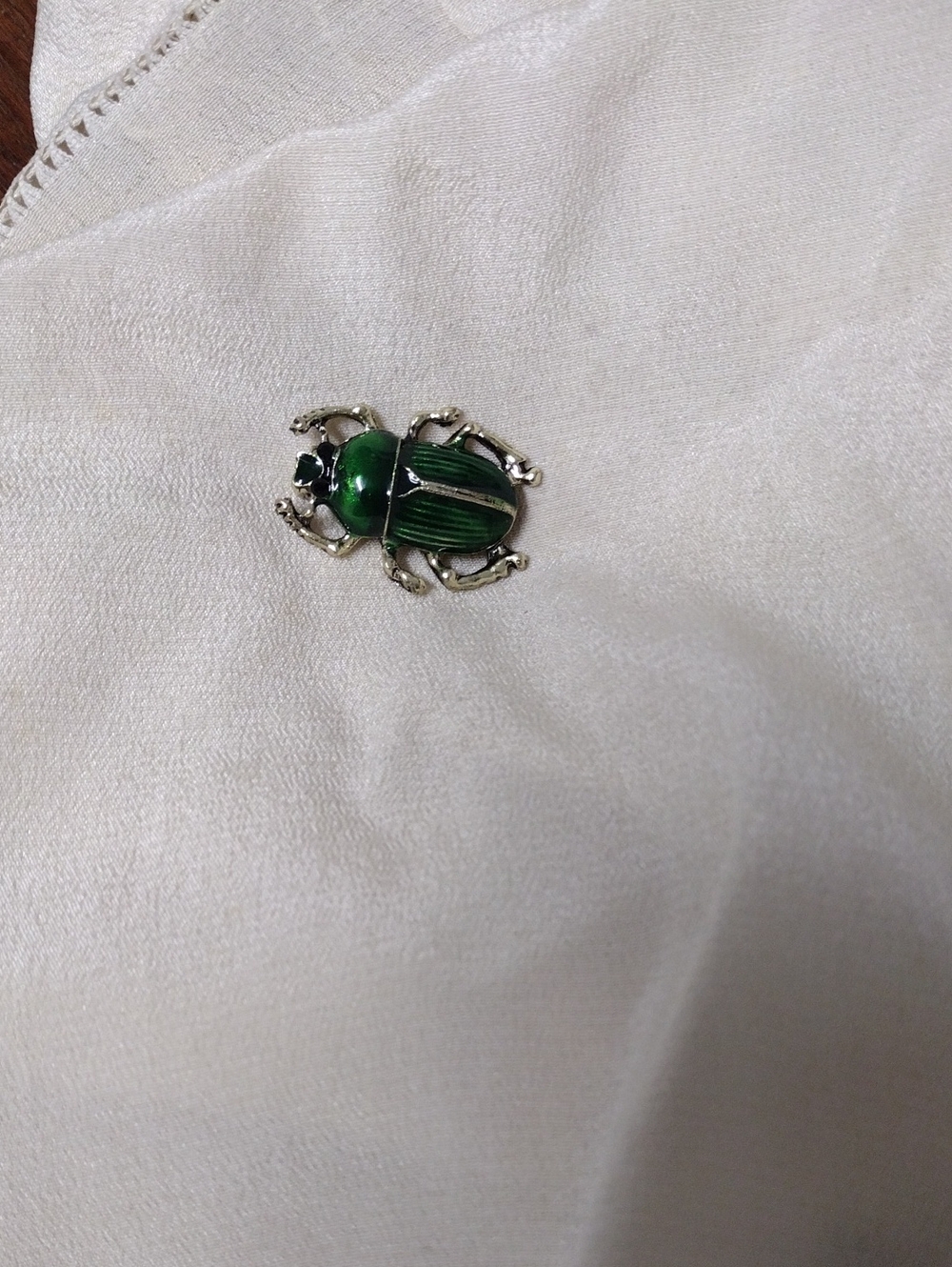 Green Scarab Beetle Enamel Pin - Pets Reptile Accessory
